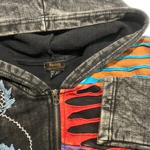 Raising international Large Long Hoodie Jacket Embroidered Pieces‎ Grunge Emo